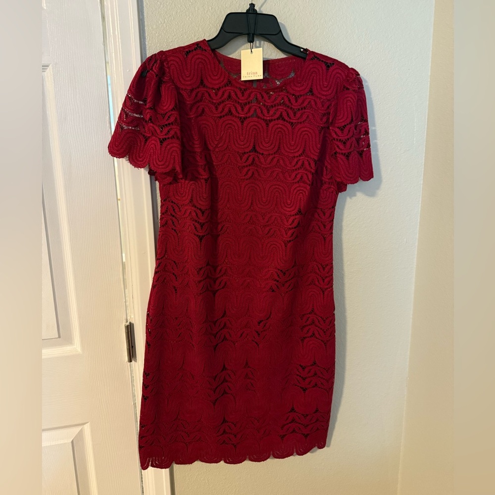 Trina Turk Scarlet Lace Mini Shift Dress